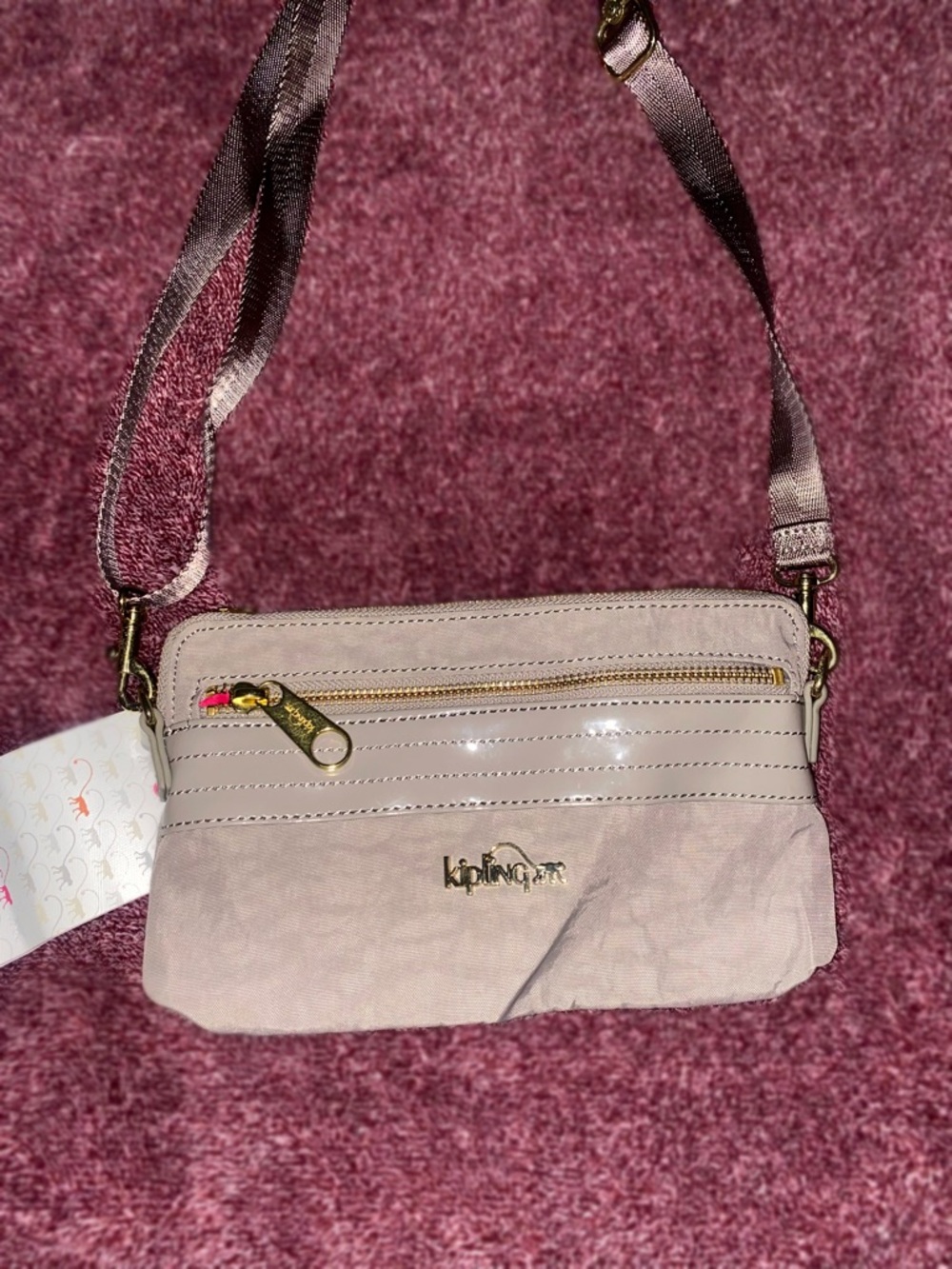 Kipling Light Beige Crossbody Purse